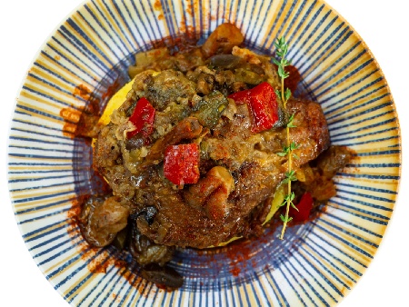 Свински котлети с печени картофи и сос самфайна - снимка на рецептата Свински котлети с печени картофи и сос самфайна - снимка на рецептата